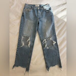 Free People Distressed Cropped Jeans